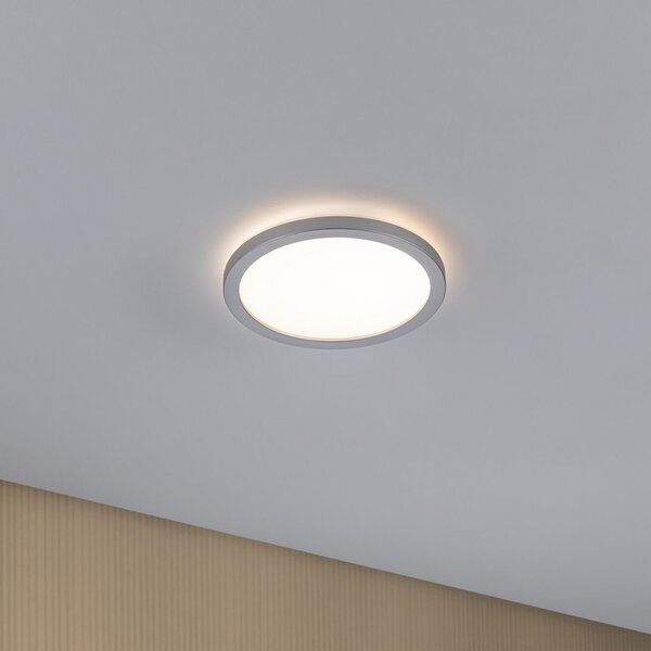 Paulmann LED Panel Atria Shine χρώμιο Ø19cm 3000K on/off IP20, Γκρι, Σαλόνι / τραπεζαρία, Πλαστικό, σύγχρονο