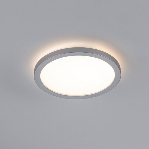 Paulmann LED Panel Atria Shine χρώμιο Ø19cm 3000K on/off IP20, Γκρι, Σαλόνι / τραπεζαρία, Πλαστικό, σύγχρονο