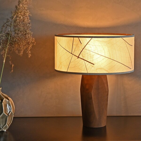 LeuchtNatur Επιτραπέζιο φωτιστικό LED Pura, καρυδιά/φύλλα, Ξύλου, Σαλόνι / τραπεζαρία