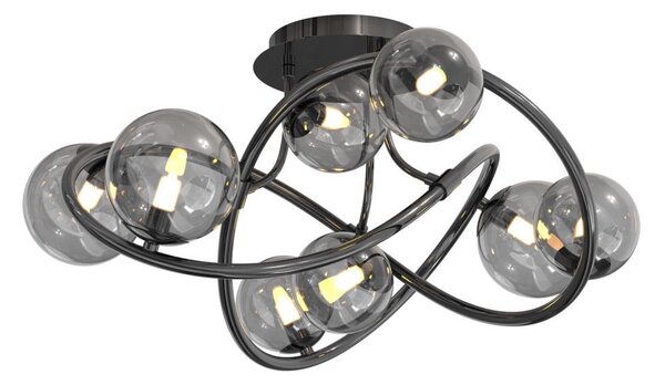 Wofi 9014-805 - LED Πλαφονιέρα οροφής NANCY 8xG9/3,5W/230V μαύρο χρώμιο