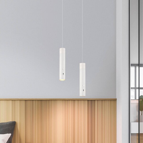 JUST LIGHT. GmbH LED αναρτήσιμο φωτιστικό με μπαταρία Attach, λευκό, σίδερο, ρυθμιζόμενος, Λευκό, Σαλόνι / τραπεζαρία, Μέταλλο, σύγχρονο