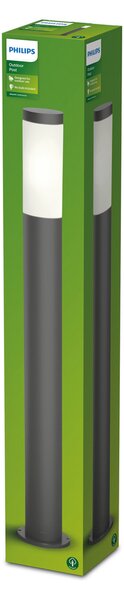 Philips Utrecht Φωτιστικό οδογένη E27 ανθρακί, ρυθμιζόμενος, Μαύρο, Μέταλλο