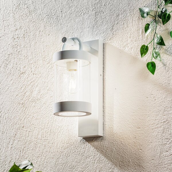 Trio Lighting Εξωτερικός λαμπτήρας τοίχου Sambesi, αισθητήρας λυκόφωτος, λευκό, Λευκό, Μέταλλο, σύγχρονο, Φανάρι