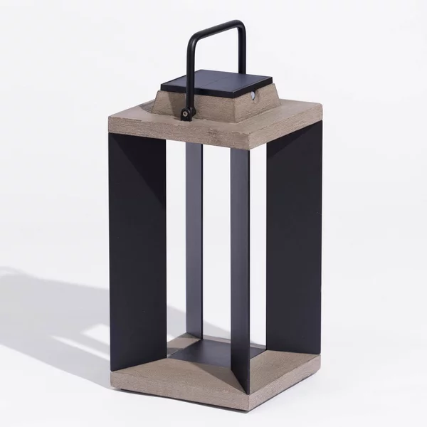 Les Jardins Ηλιακό φανάρι Teckalu, Duratek/αλουμίνιο μαύρο, 45.5cm, ρυθμιζόμενος, Μέταλλο, Φανάρι
