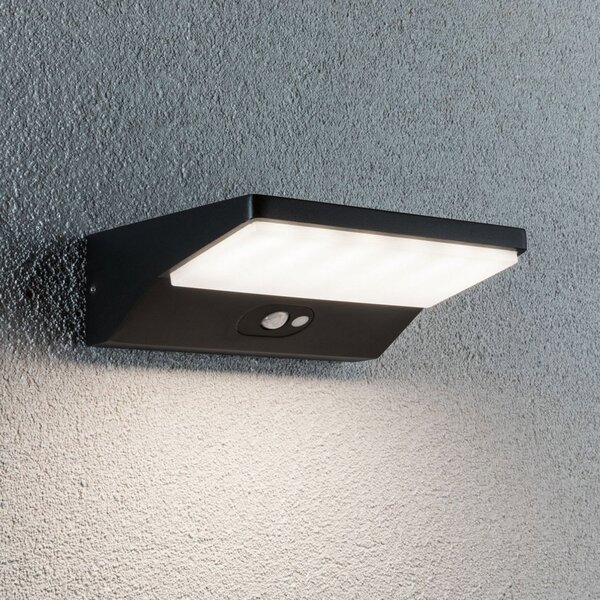 Paulmann Φωτιστικό τοίχου LED House, βάθος αισθητήρα 15 cm, Μαύρο, Μέταλλο, σύγχρονο