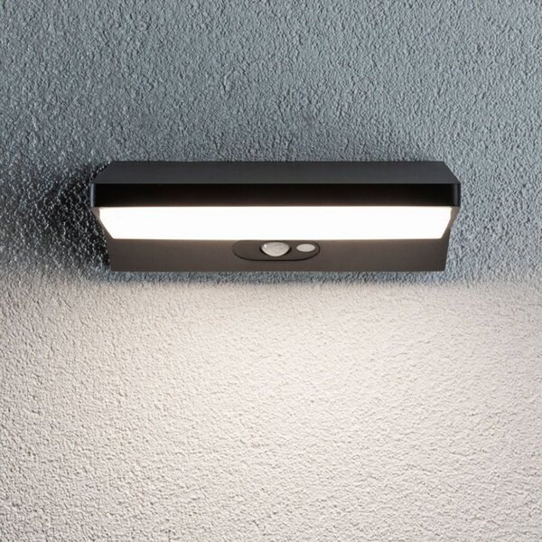 Paulmann Φωτιστικό τοίχου LED House, βάθος αισθητήρα 15 cm, Μαύρο, Μέταλλο, σύγχρονο