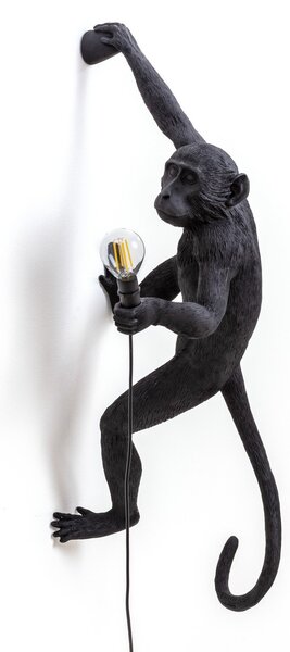 SELETTI Monkey Lamp διακοσμητικό φωτιστικό τοίχου δεξιά μαύρο, Μαύρο, Πλαστικό, σχεδιασμός