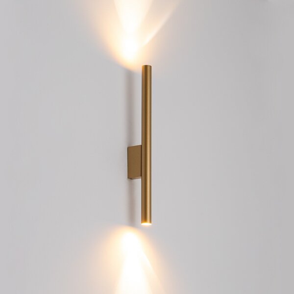 Nowodvorski Lighting Φωτιστικό τοίχου Laser, χρυσό, μέταλλο, ύψος 40 cm, G9, ρυθμιζόμενος, Χρυσό / Ορείχαλκου, Σαλόνι / τραπεζαρία, Μέταλλο, σύγχρονο