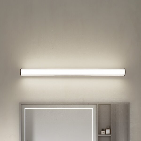 Lindby LED φωτιστικό τοίχου Kirka, μαύρο, μεταλλικό, IP44, 90cm, CCT, Μαύρο, Μπάνιο, Μέταλλο, σύγχρονο