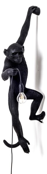 SELETTI Monkey Lamp διακοσμητικό φωτιστικό τοίχου αριστερά μαύρο, Μαύρο, Πλαστικό, σχεδιασμός