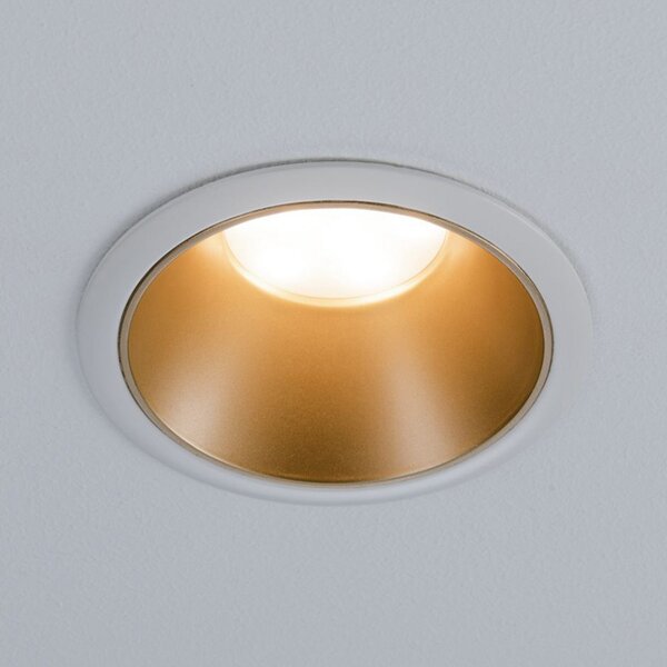 Paulmann Cole LED-Spotlight, χρυσό-λευκό, σετ των 3 τεμαχίων, ρυθμιζόμενος, Χρυσό / Ορείχαλκου, Διάδρομος, Μέταλλο, σύγχρονο, Φωτιστικά εσοχής στρογγυλά