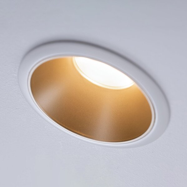 Paulmann Cole LED-Spotlight, χρυσό-λευκό, σετ των 3 τεμαχίων, ρυθμιζόμενος, Χρυσό / Ορείχαλκου, Διάδρομος, Μέταλλο, σύγχρονο, Φωτιστικά εσοχής στρογγυλά