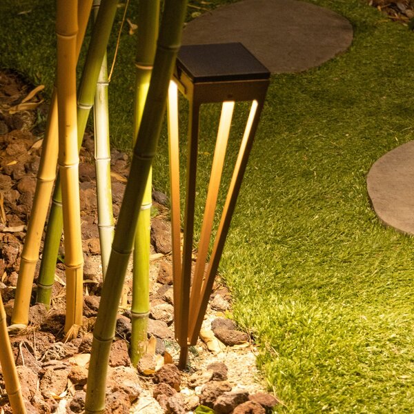 Les Jardins Ηλιακός φακός LED Tinka, ύψος 52 cm, corten, Καφέ / Σκουριάς, Μέταλλο, Υπαίθριος προβολέας / ακίδα εδάφους