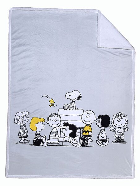 Βρεφική Κουβέρτα Sherpa Αγκαλιάς Peanuts Forever Grey 75x110 - Nef-Nef Homeware