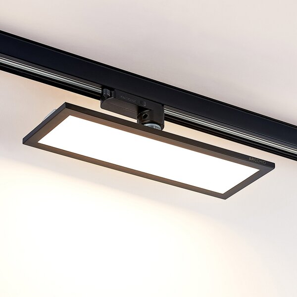 Arcchio Hairis 3-φασικό πάνελ LED, 30 cm, μαύρο, 3000 K, Μαύρο, Μελέτη / Γραφείο, Πλαστικό, σύγχρονο
