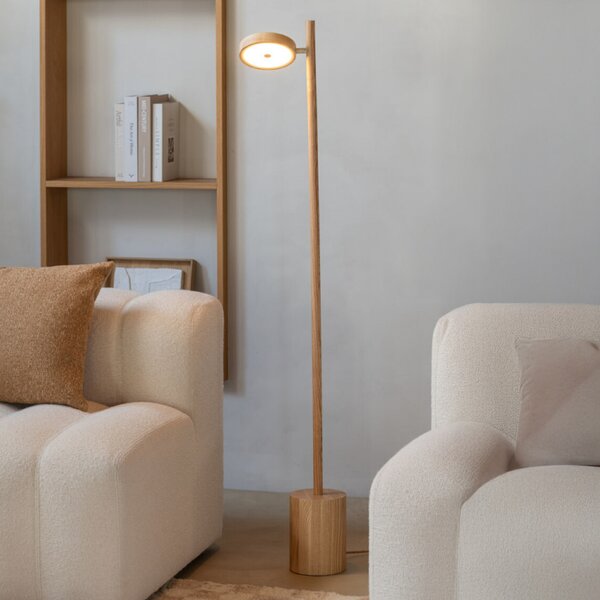 Good & Mojo GOOD MOJO LED-Φωτιστικό δαπέδου Okinawa, 1 φως, φυσικό, 146cm, ξύλο, ρυθμιζόμενος, Ξύλου, Σαλόνι / τραπεζαρία, Ξύλο, σύγχρονο