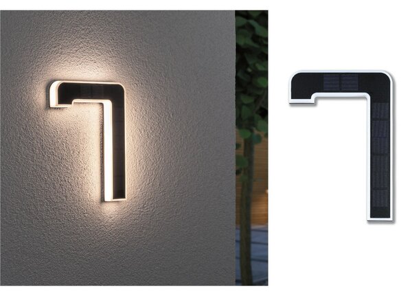 Paulmann LED ηλιακό σπίτι νούμερο 7, Μαύρο, Πλαστικό, σύγχρονο