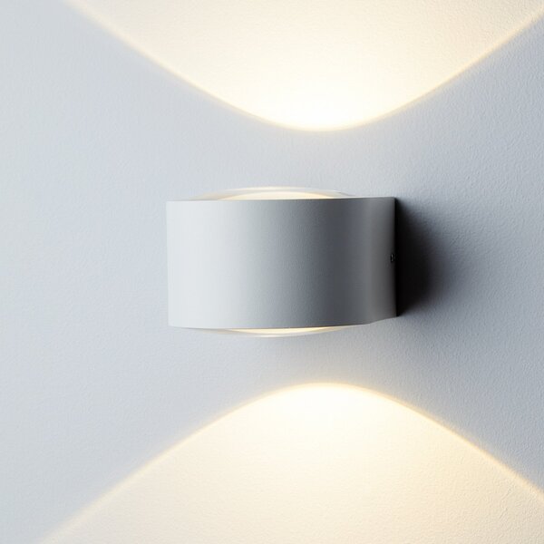LOOM DESIGN Frey LED φωτιστικό τοίχου IP65 2x6W λευκό, Λευκό, Αλουμίνιο, σύγχρονο
