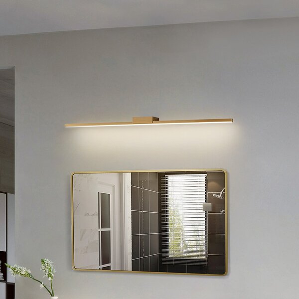 Lucande Λυχνία καθρέφτη LED Kivana, χαλκός, μέταλλο, 90 cm, IP44, Χαλκού, Μπάνιο, Αλουμίνιο, σύγχρονο