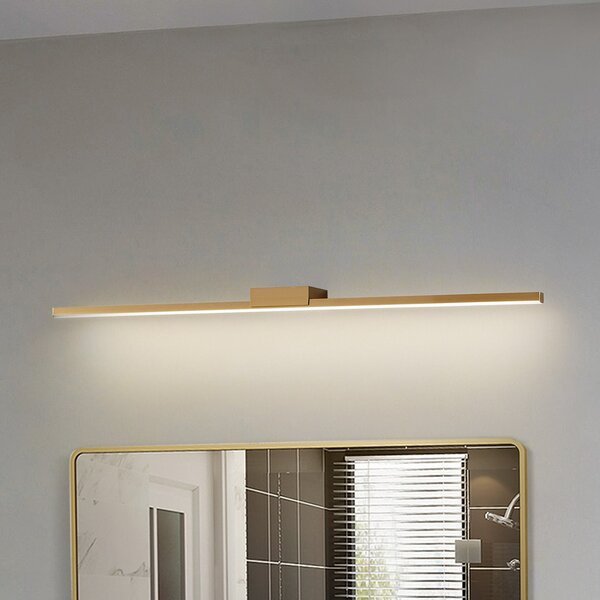 Lucande Λυχνία καθρέφτη LED Kivana, χαλκός, μέταλλο, 90 cm, IP44, Χαλκού, Μπάνιο, Αλουμίνιο, σύγχρονο