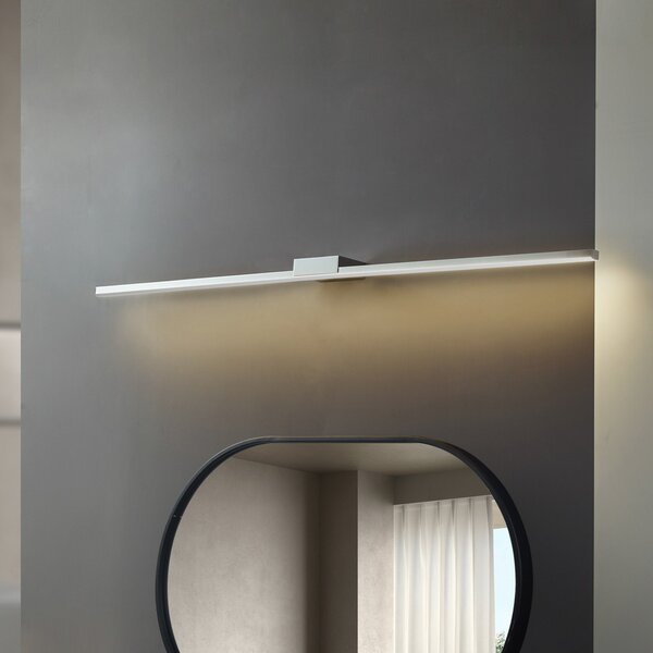 Lucande LED καθρέφτης Kivana, χρώμιο, μέταλλο, 120cm, IP44, Μεταλλικό, Μπάνιο, Αλουμίνιο, σύγχρονο