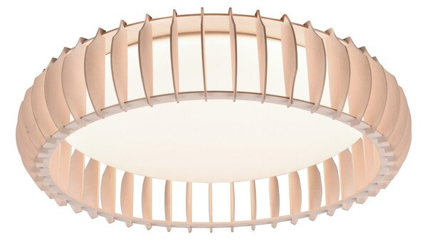 Reality Leuchten Monte LED φωτιστικό οροφής, CCT, Ø 60 cm, ανοιχτόχρωμο ξύλο, ρυθμιζόμενος, Ξύλου, Σαλόνι / τραπεζαρία, Ξύλο, σύγχρονο