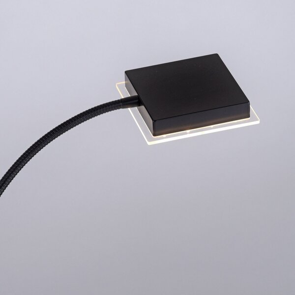 JUST LIGHT. GmbH Hans LED φωτιστικό δαπέδου με λαμπτήρα ανάγνωσης, γωνιακό, μαύρο, ρυθμιζόμενος, Μαύρο, Σαλόνι / τραπεζαρία, Μέταλλο, σύγχρονο, Φως ανάγνωσης