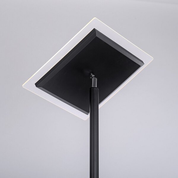 JUST LIGHT. GmbH Hans LED φωτιστικό δαπέδου με λαμπτήρα ανάγνωσης, γωνιακό, μαύρο, ρυθμιζόμενος, Μαύρο, Σαλόνι / τραπεζαρία, Μέταλλο, σύγχρονο, Φως ανάγνωσης