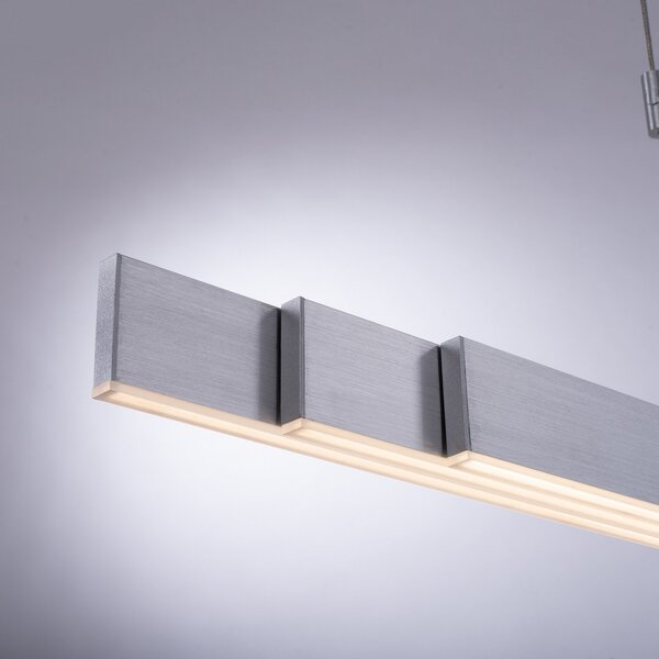 PURE Κρεμαστό φωτιστικό LED Moto, διαμάντι, ρυθμιζόμενο, ρυθμιζόμενος, Γκρι, Σαλόνι / τραπεζαρία, Μέταλλο, σύγχρονο