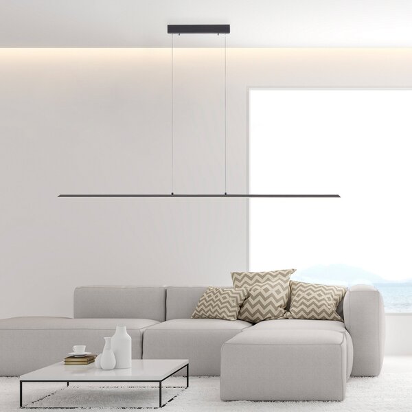 PURE LED κρεμαστό φωτιστικό Lite, ανθρακί, 160 cm, CCT, dimmable, ρυθμιζόμενος, Μαύρο, Σαλόνι / τραπεζαρία, Αλουμίνιο, σύγχρονο