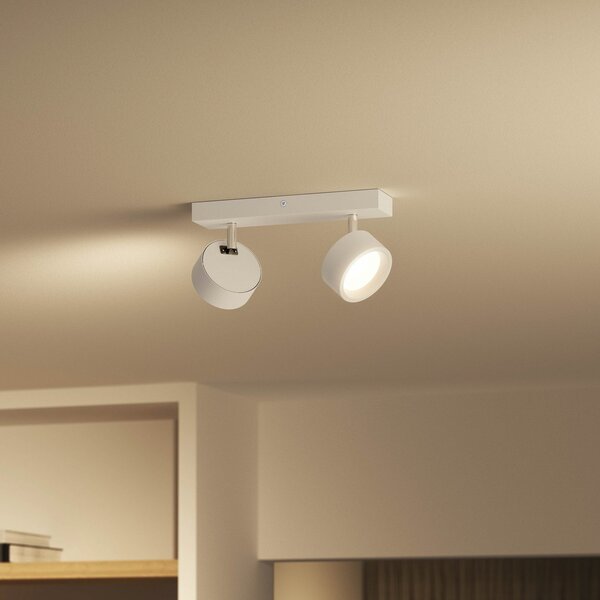 Philips Bracia LED σποτ οροφής με δύο λάμπες, λευκό, Λευκό, Σαλόνι / τραπεζαρία, Μέταλλο, σύγχρονο