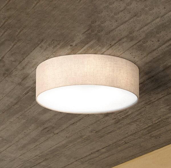 FISCHER & HONSEL Thor υφασμάτινο φωτιστικό οροφής, άμμος, Ø 60cm, ρυθμιζόμενος, Μπεζ, Σαλόνι / τραπεζαρία, Ύφασμα / Κλωστοϋφαντουργία, σύγχρονο