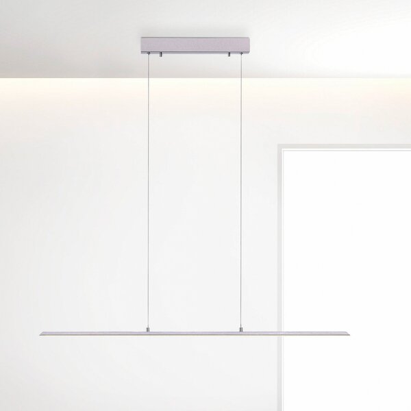 PURE LED κρεμαστό φωτιστικό Lite, ασημί, 100 cm, CCT, dimmable, ρυθμιζόμενος, Γκρι, Σαλόνι / τραπεζαρία, Αλουμίνιο, σύγχρονο