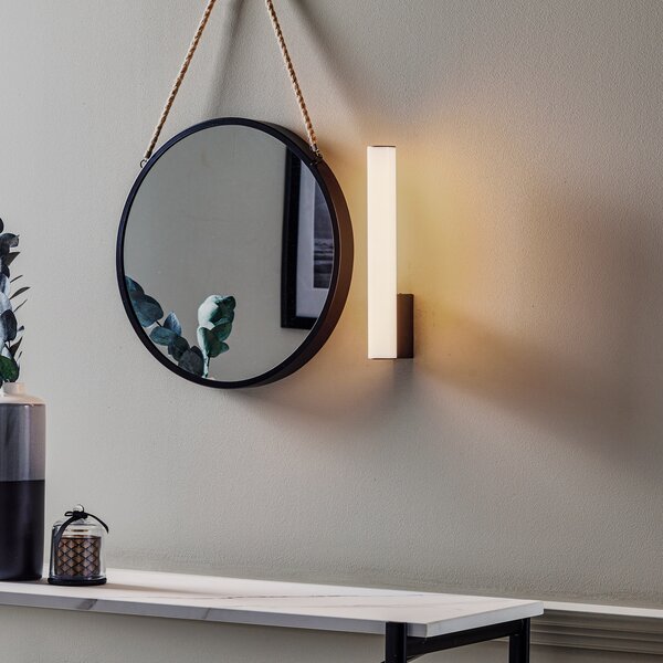 Helestra Loom LED καθρέφτης μαύρο 30 cm, Λευκό, Μπάνιο, Πλαστικό, σύγχρονο