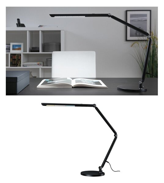 Paulmann Λάμπα γραφείου LED FlexBar, μαύρη, 36 εκ., CCT, ρυθμιζόμενος, Μαύρο, Μελέτη / Γραφείο, Μέταλλο, σύγχρονο