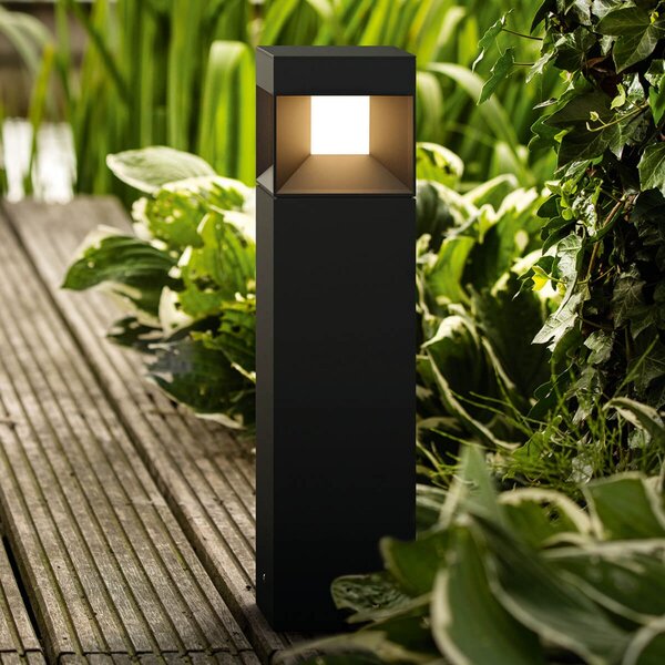 Philips Φωτιστικό πλίνθου LED Parterra, Μαύρο, Μέταλλο, σύγχρονο