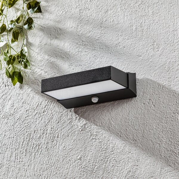 Trio Lighting Εξωτερικό φωτιστικό τοίχου LED Cuando με αισθητήρα κίνησης, Μαύρο, Μέταλλο, σύγχρονο, Πρίζα τοίχου πάνω/κάτω