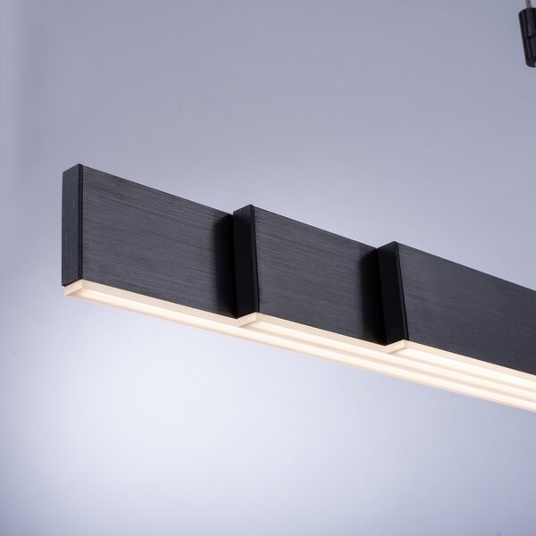 PURE Κρεμαστό φωτιστικό LED Moto, πλατινένιο, ρυθμιζόμενο, CCT, ρυθμιζόμενος, Μεταλλικό, Σαλόνι / τραπεζαρία, Μέταλλο, σύγχρονο