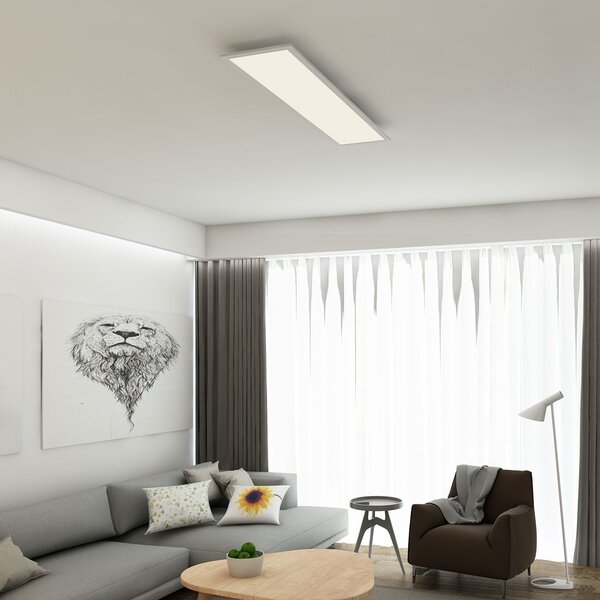 Briloner Piatto LED πάνελ, αισθητήρας, 119,5 x 29,5 cm, Λευκό, Διάδρομος, Μέταλλο, σύγχρονο