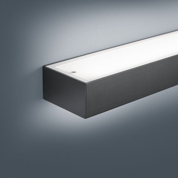 Helestra Theia LED φωτιστικό τοίχου, μαύρο ματ 30 cm, Μαύρο, Μπάνιο, Μέταλλο, σύγχρονο