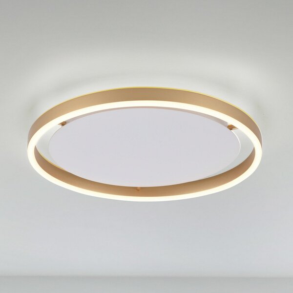JUST LIGHT. GmbH Φωτιστικό οροφής LED Ritus, Ø 39.3cm ματ ορείχαλκο, ρυθμιζόμενος, Μπρούτζινο / Αντικέ ορείχαλκου, Σαλόνι / τραπεζαρία, Μέταλλο, σύγχρονο