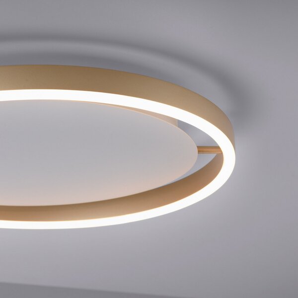 JUST LIGHT. GmbH Φωτιστικό οροφής LED Ritus, Ø 39.3cm ματ ορείχαλκο, ρυθμιζόμενος, Μπρούτζινο / Αντικέ ορείχαλκου, Σαλόνι / τραπεζαρία, Μέταλλο, σύγχρονο