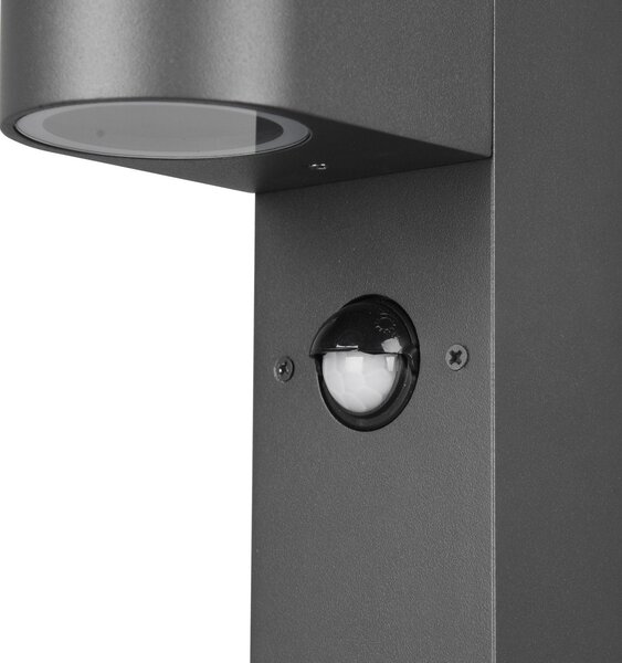 Trio Lighting Φωτιστικό βάθρο Roya, αισθητήρας κίνησης, ανθρακί, ρυθμιζόμενος, Μαύρο, Μέταλλο, σύγχρονο