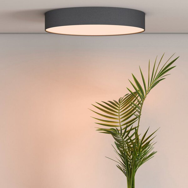 Calex Smart LED οροφής Fabric, Ø 40 cm, RGBW, ρυθμιζόμενη ένταση φωτισμού, ρυθμιζόμενος, Μαύρο, Σαλόνι / τραπεζαρία, Ύφασμα / Κλωστοϋφαντουργία, σύγχρονο