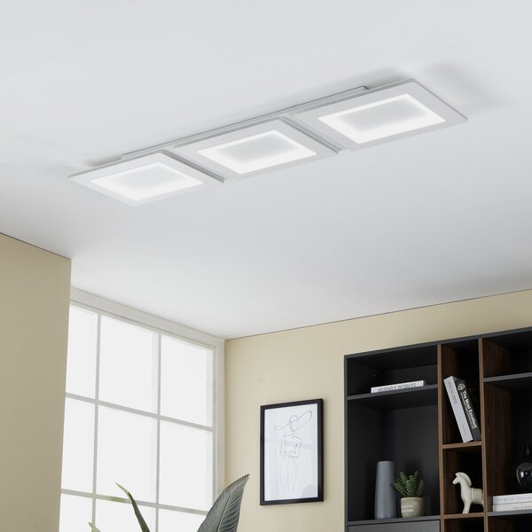 EGLO connect LED φωτιστικό οροφής Padrogiano-Z 3-φωτός, 120 x 30 cm, ρυθμιζόμενος, Λευκό, Σαλόνι / τραπεζαρία, Μέταλλο, σύγχρονο