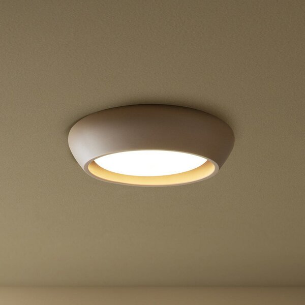 Beacon Lighting Φωτιστικό οροφής Fjord, καφέ, γύψος, Ø 28 cm, GX53, ρυθμιζόμενος, Καφέ / Σκουριάς, Σαλόνι / τραπεζαρία, Γύψος / πηλός
