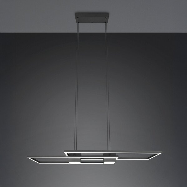 Trio Lighting Albany LED κρεμαστό φωτιστικό, μαύρο, 100 x 28 cm, αλουμίνιο CCT dimmable, ρυθμιζόμενος, Μαύρο, Σαλόνι / τραπεζαρία, Αλουμίνιο, σύγχρονο