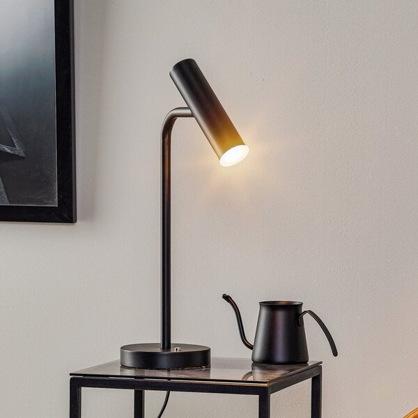 Schöner Wohnen Stina επιτραπέζιο φωτιστικό LED, μαύρο, ρυθμιζόμενος, Μαύρο, Σαλόνι / τραπεζαρία, Μέταλλο, σύγχρονο
