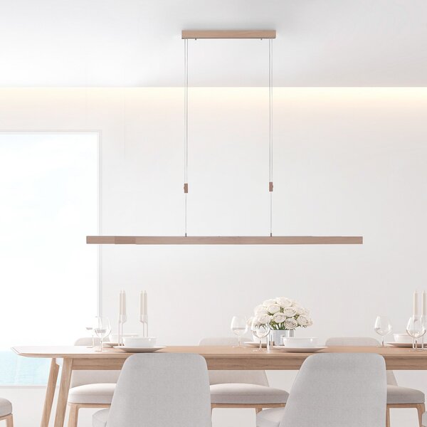 Paul Neuhaus LED κρεμαστό φωτιστικό Adriana CCT ρυθμιζόμενο dimmable, ρυθμιζόμενος, Ξύλου, Σαλόνι / τραπεζαρία, Μέταλλο, σύγχρονο