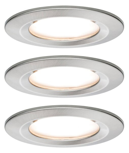 Paulmann LED χωνευτό σημείο Nova Coin 3 σίδερο στρογγυλό dimmable, ρυθμιζόμενος, Μεταλλικό, Διάδρομος, Μέταλλο, σύγχρονο, Φωτιστικά εσοχής στρογγυλά
